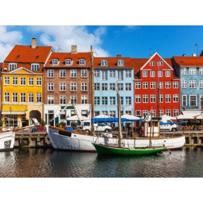 Холст с красками по номерам 22х30 см.(14 цв.) Красочные здания Копенгагена (Арт. SM006)